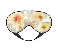 Light Yellow Flower Sleep Mask Night's Sleep Soft Eye Mask Adjustable Strap Works Nap Position Sleeping Aid