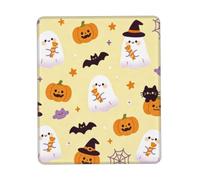 Light Yellow Ghost Large Gaming Mouse Pad Desk Mat Non-Slip Rubber Base | Keyboard mat and computer mat desk pad with 100% polyester top, full-area print, rubber base for mouse pads at work or play.