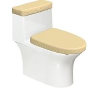 Light Yellow Soft 2Pcs Toilet Lid - Tank Covers, Elastic Reusable for U/O Shape Toilets, Bathroom Decor