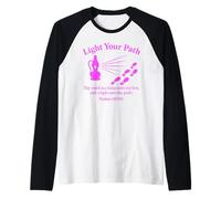 Light Your Path Psalms 119:105 Christian Bible Faith Pink Raglan Baseball Tee