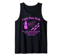 Light Your Path Psalms 119:105 Christian Bible Faith Pink Tank Top