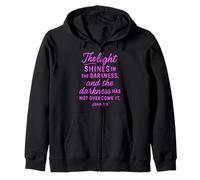 Light Your Path Psalms 119:105 Christian Bible Faith Pink Zip Hoodie