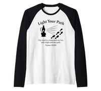 Light Your Path Psalms 119:105 Christian Bible Verse Faith Raglan Baseball Tee