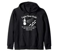 Light Your Path Psalms 119:105 Christian Bible Verse Faith Zip Hoodie