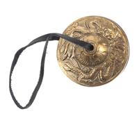 LIGHTAOTAO 1 Pair Copper Finger Cymbals Belly Dancing Bell Small Practice Cymbals with Melodious Tone Authentic Sound Golden Color 12.77x2.75x2.75in for Cultural Performances