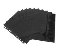 LIGHTAOTAO 10 Sheets Double Side Pocket Card Sleeves PVC Binder Accessories 18 Pockets Per Sheet Black Sturdy Card Protectors Collection