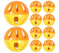 LIGHTAOTAO 10pcs Colorful Plastic Hollow Cat Bell Balls with Jingle Sound Two-tone Rattle for Kittens and Pets Interactive Chase and Play Random Colors