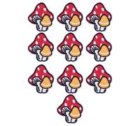 LIGHTAOTAO 10pcs Embroidery Patches for Clothing DIY Adorable Mushroom Sew Applique Polyester Cloth Patches Easy to Use Hand-Sewn Charm Cloth for Decorating Your Clothes