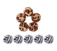 LIGHTAOTAO 10pcs Interactive Cat Ball Reusable at Scratcher round Leopard Print Soft Knitting Cotton Material for Cats and Dogs Exercise and Playing Random Color