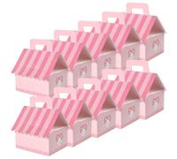 LIGHTAOTAO 10pcs Pink Candy Boxes House Shape Creative Packaging Candy Case for Birthday Party Wedding Favor Small Paper Boxes
