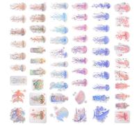 LIGHTAOTAO 120pcs Assorted Colour Jellyfish Stickers for Scrapbooking and Paper Craft Projects, Self-Adhesive Pet Material with Smooth Colour Finish, for Decorating Journals and Albums