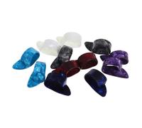 LIGHTAOTAO 12pcs Acoustic Guitar Finger Picks Celluloid Flat Plectrums for Ukulele Banjo Sound Quality Enhancers