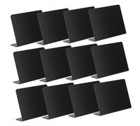 LIGHTAOTAO 12Pcs Mini Chalkboard Signs for Food with Shaped Stand Erasable Small Blackboard Message Boards for Buffet Party Cafe Table Labels and Memo Writing Stable and Reusable Tabletop