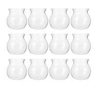 LIGHTAOTAO 12pcs Plastic Planter Pots with Fully Design round Shape for Hydroponic Plants and Moss, Modern Decorative Bulb Flower Vase for Office and Desktop Use