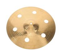 LIGHTAOTAO 14-inch Effect Cymbal with Holes for Drum Set, Alloy Material with Smooth Edges and Bright Golden Finish, Reduces Harsh High Frequencies, for Rock and Electronic Music Beginners