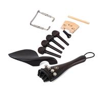 LIGHTAOTAO 15pcs Violin Ebony Fittings Set Black Wood Accessories for DIY High-grade Violins Including Tailpiece Chinrest Clamps Endpin Tail Gut and 4 Pegs Handmade Quality Assurance