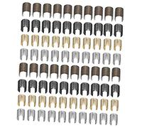 LIGHTAOTAO 160Pcs Leather Cord Clips Crimping Cylindrical Rope Fixing Fasteners for Jewelry Making Tassels Bags DIY Crafts Material with Mixed Colors Gold Silver Black Bronze