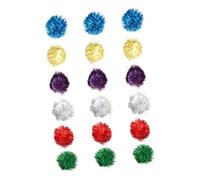 LIGHTAOTAO 18pcs Cat Pom Pom Balls Toy Glitter Ball for Pet Cat Toys for Indoor Cats Adult Cat Playthings for Pet Teaser Supplies Random Color