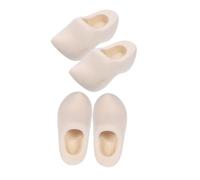 LIGHTAOTAO 2 Pairs Mini Wooden Shoes Models Blank Doll House Decor Sturdy Dutch Clogs for Creative Projects Smooth Finish for Miniature Scenes