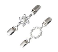 LIGHTAOTAO 2 Pcs Women Brooch Clips for Sweaters and Shawls, Elegant Zinc Alloy and Imitation Pearl Cardigan Clips, Easy to Use and Lightweight, Suitable for Casual and Formal Style