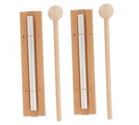 LIGHTAOTAO 2 Set Mindfulness Hand Bells with Mallets Tuned Aluminum Chimes for Meditation Classroom Reminder Lightweight Percussion Instrument for Yoga Prayer Music Exploration