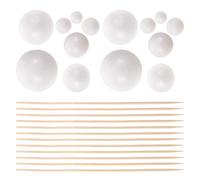 LIGHTAOTAO 2 Sets Solar System Building with 7 Sized Foam Balls and 5 Bamboo Sticks, Simple Assembly Stable Planetary Model for Science Projects and Crafting