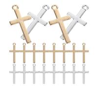 LIGHTAOTAO 20 Pieces Tiny Cross Charms for Jewellery Making, DIY Cross Connectors with Enamel Finish, for Crafting Bracelets, Necklaces and Accessories