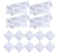 LIGHTAOTAO 20 Sheets Floral Wrapping Paper Blue Afternoon Tea Design Bouquet Packaging DIY Craft Paper for Florist Wrap and Decorations