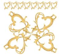 LIGHTAOTAO 20Pcs Open Back Metal Bezel Pendants Alloy Frames for Jewelry Making DIY Heart-shaped UV Adhesive Edge Charms Craft Supplies for Women