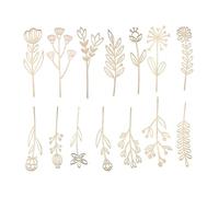 LIGHTAOTAO 20pcs Unfinished Wood Flower Cutout Wall Decor with Layered Wildflower Motifs and Hollow Design, Beige Wooden Floral Art Adornment for Indoor Potted Plants and
