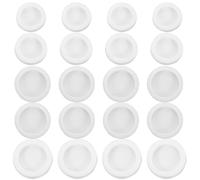 LIGHTAOTAO 20Pcs White Silicone Piggy Bank Plugs Round Replacement Stoppers for Money Saving Boxes Double-Layer Sizes 28-36Mm, Savings Jar Seal and Container Closure