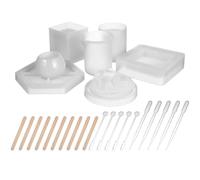 LIGHTAOTAO 28pcs Resin Casting Silicone Moulds Set for Jewelry Making Small Crystal Pillar Pendant and Coaster Holder Moulds Epoxy Craft Kit for DIY Arts Crafts in Home and Workshop