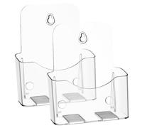 LIGHTAOTAO 2pcs Acrylic Brochure Holder Robust Construction and Angled Design, Desk Magazine Rack for Organising Important Documents, Desktop Document Holder for Office Workspace