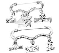 LIGHTAOTAO 2pcs Alloy Graduation Brooch Pin for Graduation Period with Practical Safety Pin and Unique Design Gift for Graduates to Fix Academic Dress or Scarves