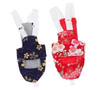 LIGHTAOTAO 2Pcs Bird Diaper with Flower Print Lightweight Reusable Parrot Flight Suit for Parakeets Cockatiels Budgies