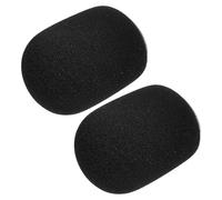 LIGHTAOTAO 2pcs Black Sponge Microphone Windscreen Covers, Foam Mic Shield that Blocks Saliva and Dust, Reusable Mic Cover Foam for Studio on Stage Use