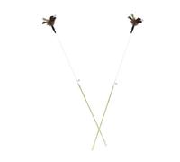 LIGHTAOTAO 2Pcs Cat Teaser Sticks with Bell Natural Interactive Pet for Indoor Cats Aerobic Exercise and Behavioral Training