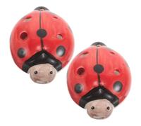 LIGHTAOTAO 2pcs Ceramic Ladybug Ocarina in C Major 6-hole Cute Cartoon Design, Smooth Ceramic Sound, Easy Beginner Flute for Daily Use and Bedrooms, Pocket Size Musical Instrument Gift