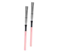 LIGHTAOTAO 2Pcs Drum Wire Brushes with Wooden Handles for Jazz Drums Accessory for Beginner Practicing Youth Bands and Percussion Players