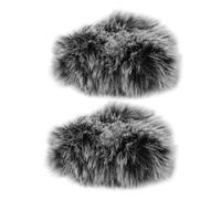 LIGHTAOTAO 2PCS Furry Windscreen for Lapel Microphone Soft Plush Wind Muff Noise Reduction Cover Windproof Microphone Shield for Recording Live Broadcasts Speeches Fit