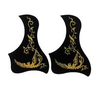 LIGHTAOTAO 2pcs Guitar Pickguard Sticker Bird and Mythical Shape Protective Plate for Acoustic Guitar Anti-scratch Sturdy Self-adhesive Supplies