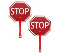 LIGHTAOTAO 2pcs Handheld Stop Signs Paddle for Teachers and Students, Red Plastic Material, Easy to Clean and Portable, for Learning Activities and School Classroom Supplies