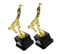 LIGHTAOTAO 2pcs Martial Move Award Trophy with Figurine Creative Ceremony Trophy for Taekwondo Karate Competitions and Party Celebrations Practical Prize Gift for Winners