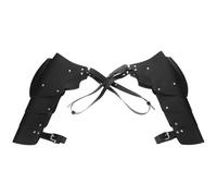 LIGHTAOTAO 2pcs Medieval Cosplay Pauldron Shoulder Pads for Men, Black Imitation Leather with Ergonomic Support and Adjustable , Renaissance Knight Armor for Themed Photography and Halloween
