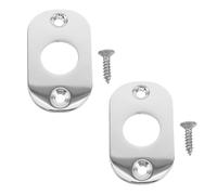 LIGHTAOTAO 2pcs Metal Electric Guitar Output Jack Plates for Bass Guitar, Silver Replacement Jack Socket Covers with Mounting Screws, Reducing Wear and Optimizing Audio Signal Transmission