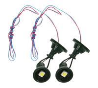 LIGHTAOTAO 2pcs Mini Signal Light Model for Train Layouts, 1/87 Scale Railroad Train Lamp with Stainless Steel Material and Green Colour, High Realism and Smooth Surface, for Sand Table