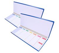 LIGHTAOTAO 2pcs Mini Weekly Planner Reminder Notepad, Undated Blue Paper and Iron Spiral Bound Weekly Planner Notebook for Desk, Home Use and Office Time Management