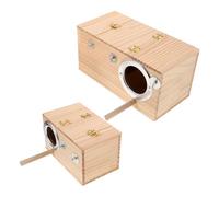 LIGHTAOTAO 2pcs Parakeet and Cockatiel Bird Breeding Box Set - Small and Large Wooden Hanging Nest Boxes with Right and Left Mount - Suitable for Parrot Cage Accessories and Breeding Nesting