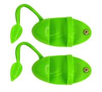 LIGHTAOTAO 2Pcs Parrot Feeding Stand Rack with Cuttlefish Bone Holder for Small Parrots Budgies Cockatiels, Green Bird Food Basket Suitable for Cage Feeding and Calcium Supplement