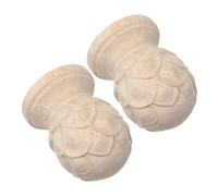 LIGHTAOTAO 2pcs Pineapple Wood Finials for Home Decor Unfinished Wooden Bed Post Caps with Carved Column Tops Sturdy Staircase Fence Gate End Caps Polished Surface Versatile Wood Craft